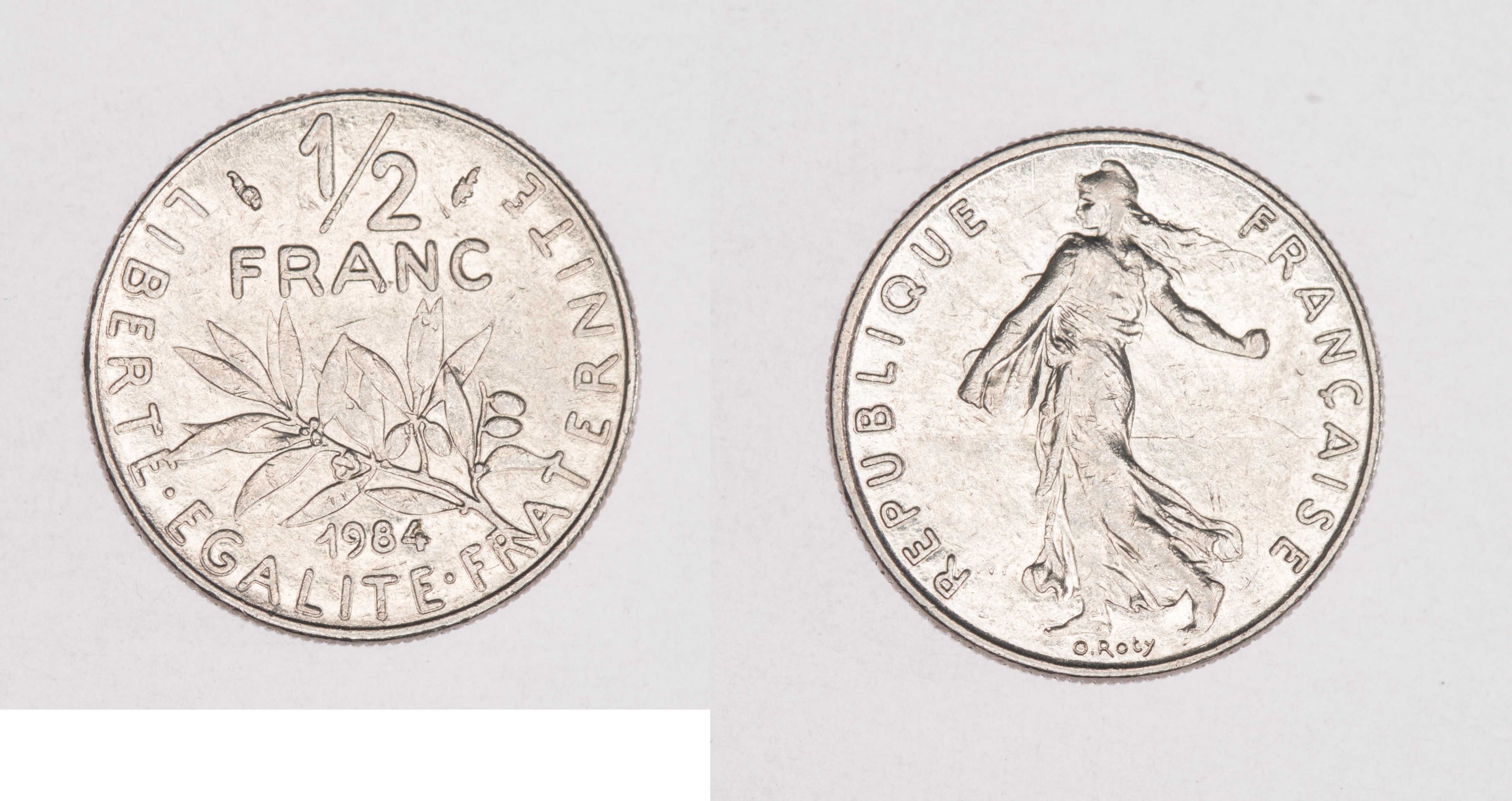 Francja - zestaw 100, 10 franków 50c 20c 10c 1c z lat 1957 - 1984