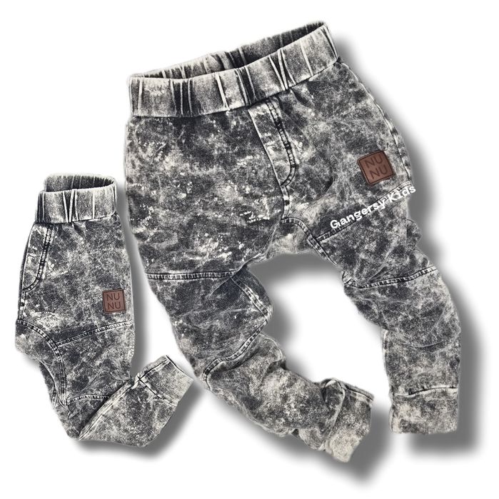 Nunu spodnie jeans batik farbowane slim baggy wyprzedaż