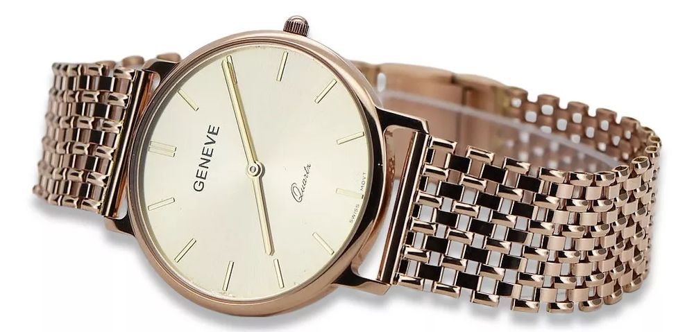 Męski zegarek z czerwonego różowego złota 14k 585 Geneve Gdańsk