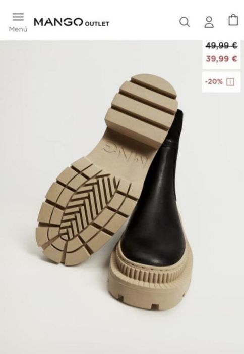 Черные демисезонные ботинки сапоги черевики чоботи Mango р.37