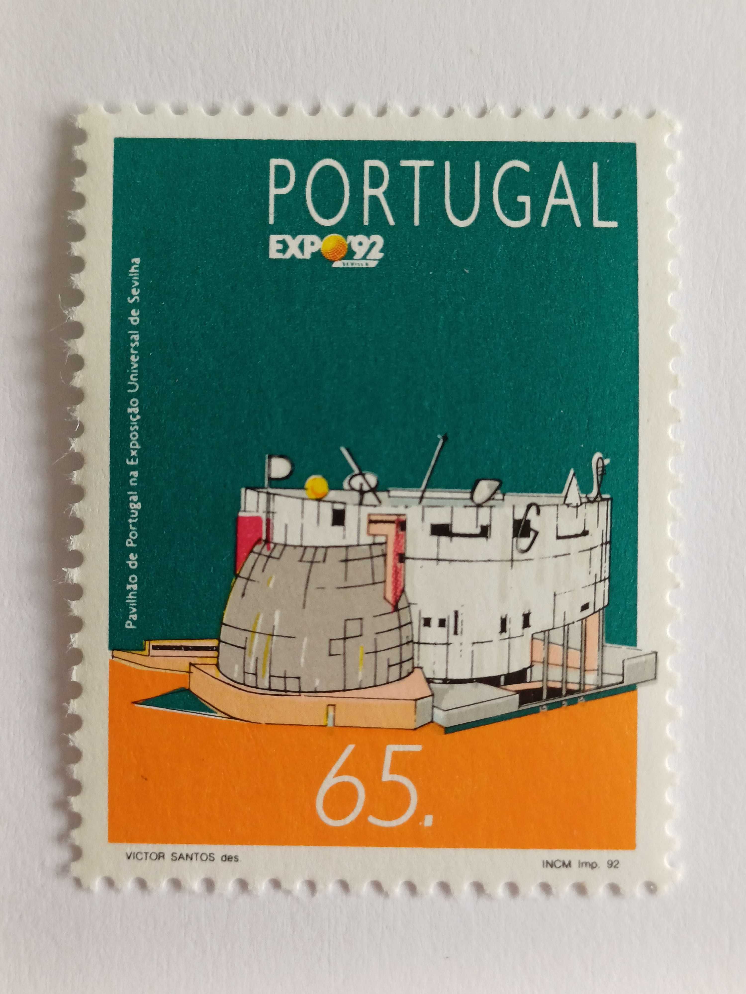 Filatelia Expo 92 FDC e Envelope com carimbo pavilhão Portugal + selo
