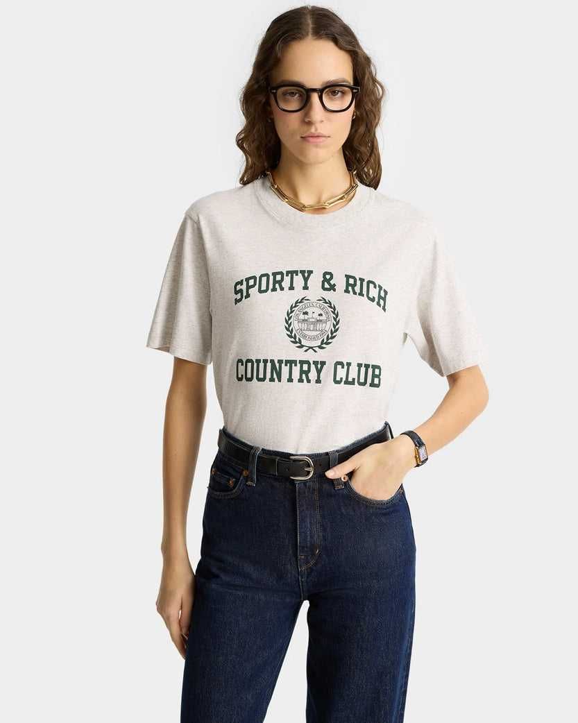 Футболка Sporty & Rich Varsity Crest T-Shirt Heather Gray