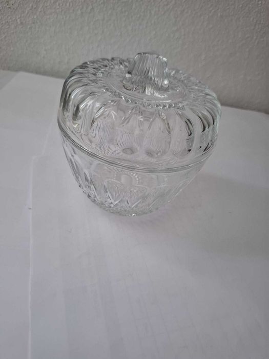 AÇUCAREIRO "PAUL" em vidro esculpido de Reims da década de 1950