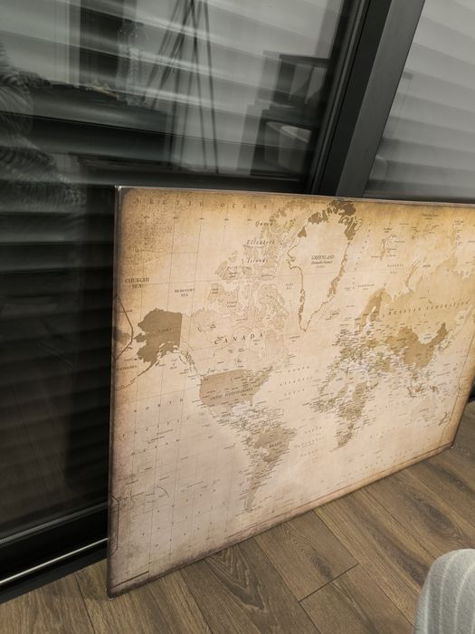 Quadro mapa mundo papel