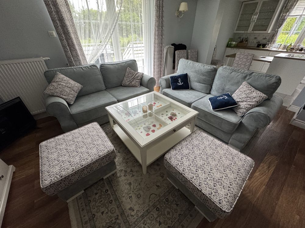 Komplet 2x sofa+ 2x puf