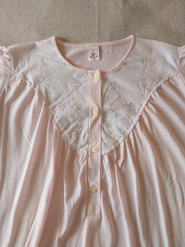 Camisa de dormir/maternidade cor-de-rosa