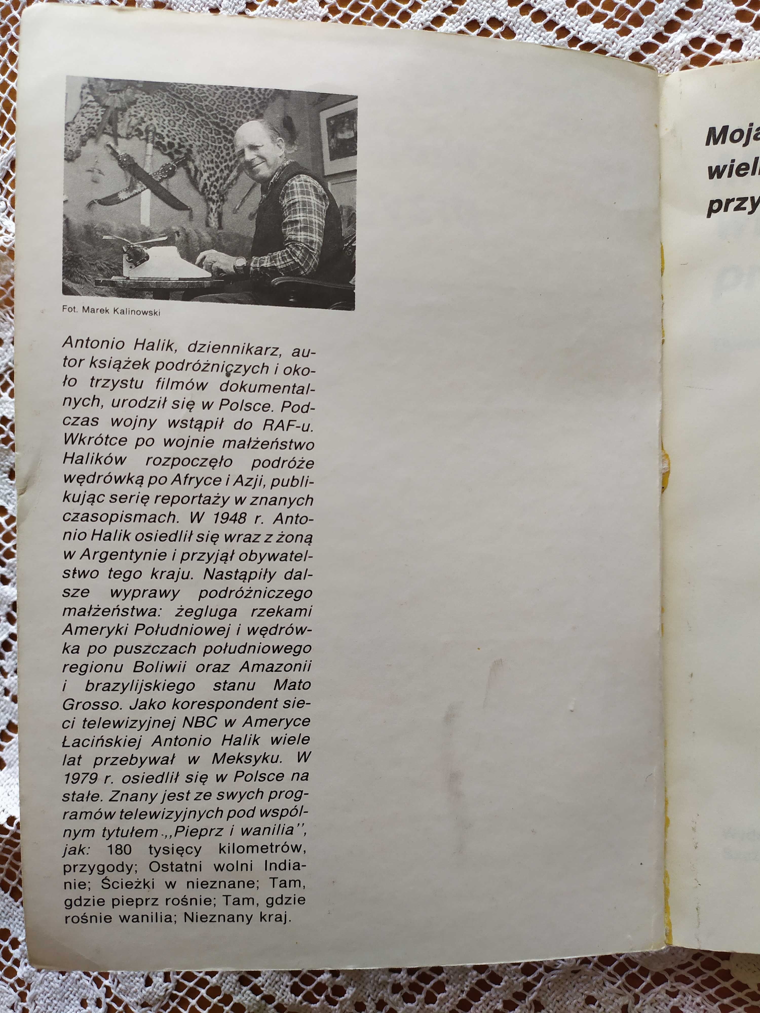 Moja wielka przygoda Tony Halik, wyd Glob 1988, literatura podróżnicza