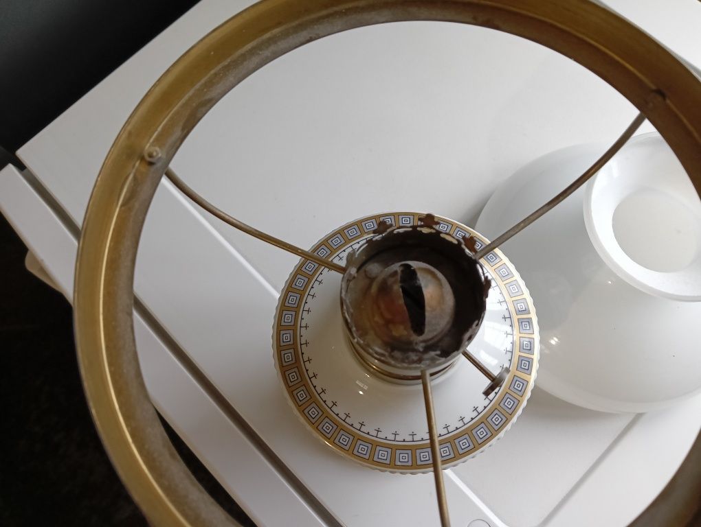 Stara Porcelanowa Lampa Naftowa Wallendorf