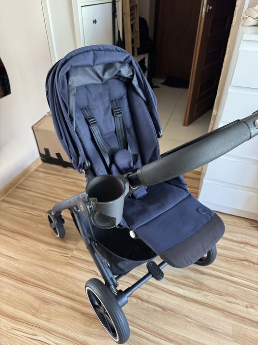 Wózek cybex balios s lux navy blue zestaw parasolka śpiworek uchwyt