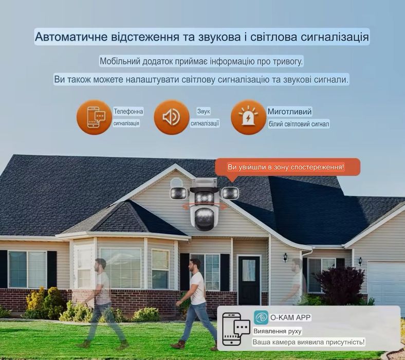 Wi-Fi IP-камера 20 МП з 4 об’єктивами, PTZ, зум ×10, нічне бачення
