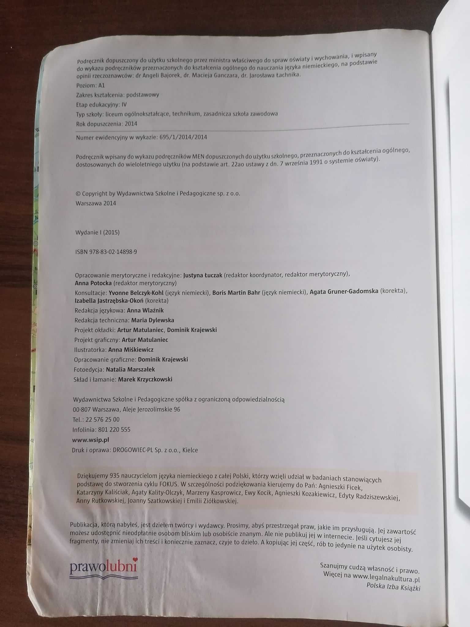 Fokus 1. Podręcznik do języka niemieckiego
