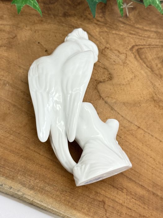 Porcelana Herend biała papuga figurka kolekcjonerska