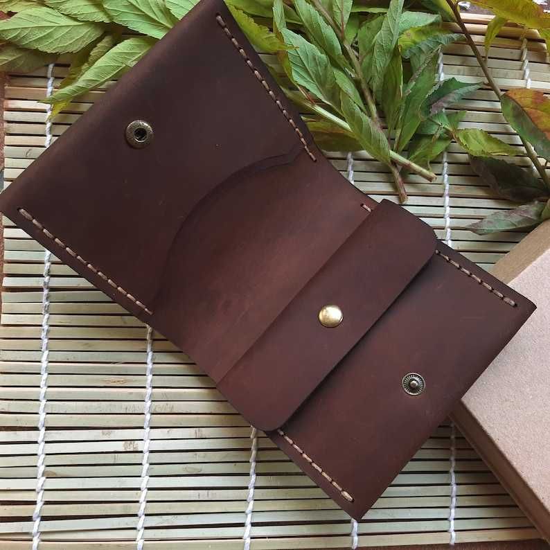 Portfel handmade męski skórzany z grawerem z inicjałami z imieniem