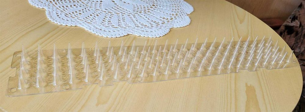 Kolce na ptaki, plastikowe, przeźroczyste, 4 paski, NOWE !