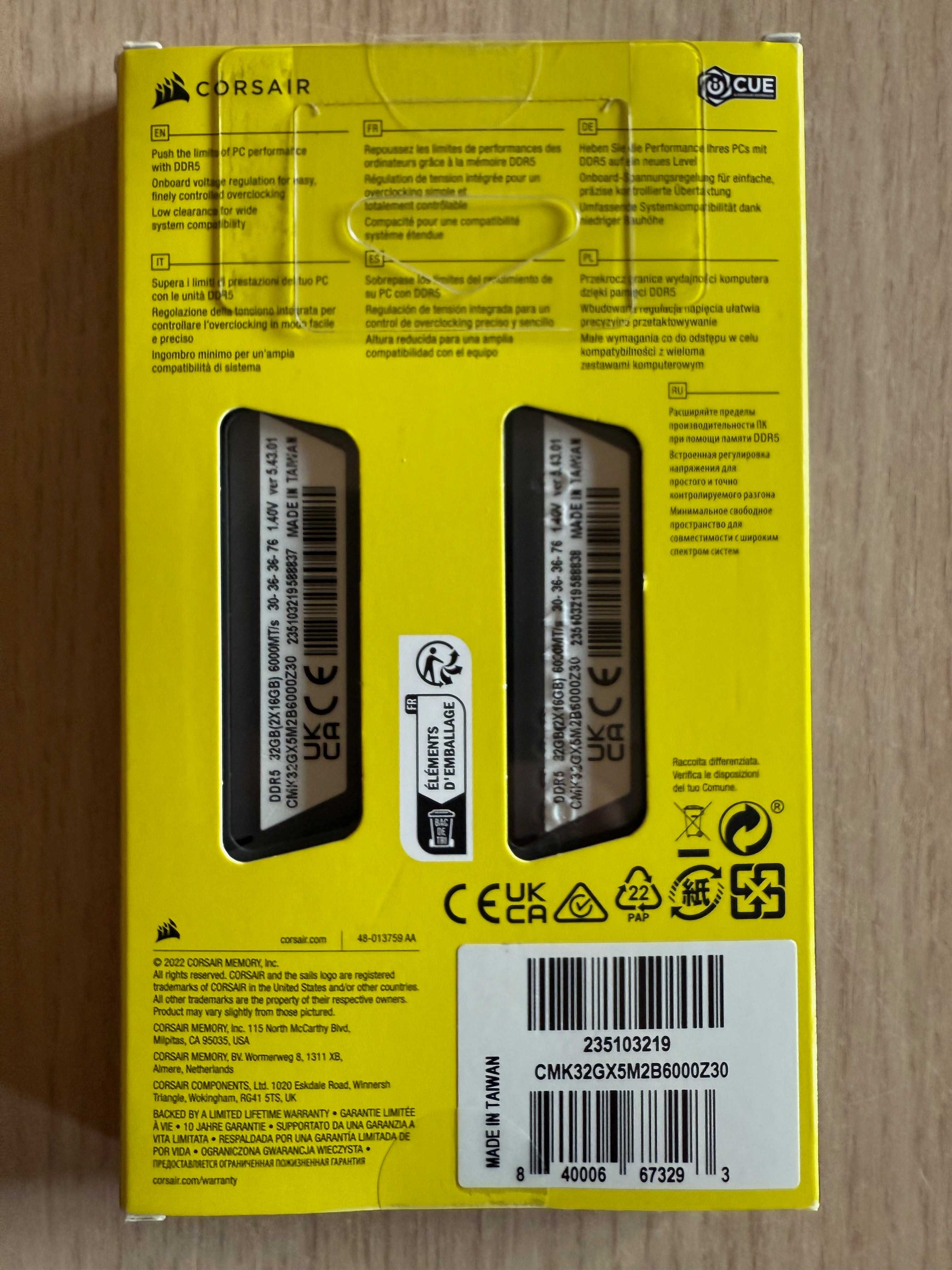 Corsair Vengeance DDR5 32GB 6000Mhz CL30 RAM - v5.43.01