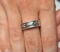 Srebrny różaniec pierścionek obrączka srebro duża srebrna stara 925