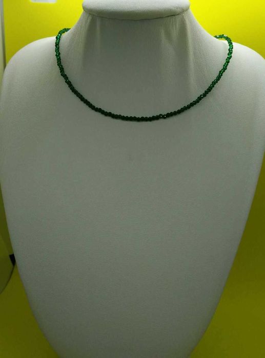 Colar Contas Vidro Facetadas e Brilhantes Verde NOVO - SALDO
