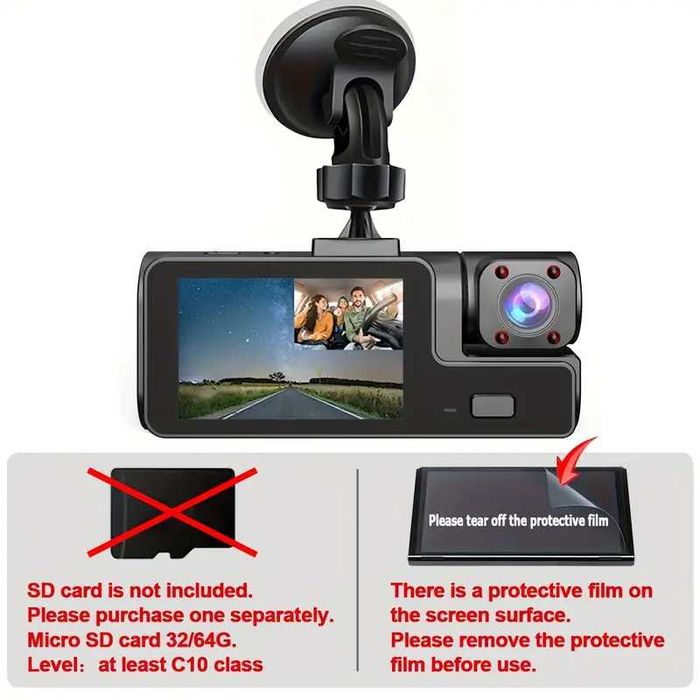 Kamera samochodowa 1080P, noktowizor, wykrywacz ruchu.