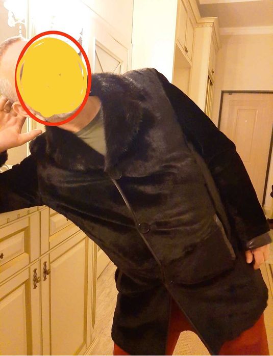 Натуральное меховое мужское пальто р 50-52 Греция