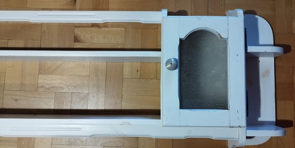 Biała półka szafka wisząca Retro Shabby Chic PRL