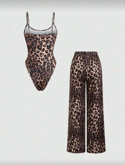 Леопардовий костюм в ідеальному стані боді і широкі штани