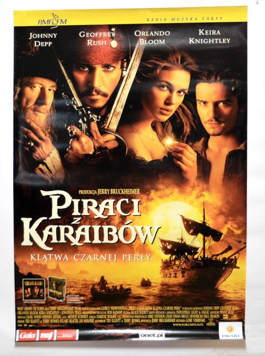 Piraci z Karaibów Klątwa Czarnej Perły 2003 Oryginalny Plakat 68x98 cm