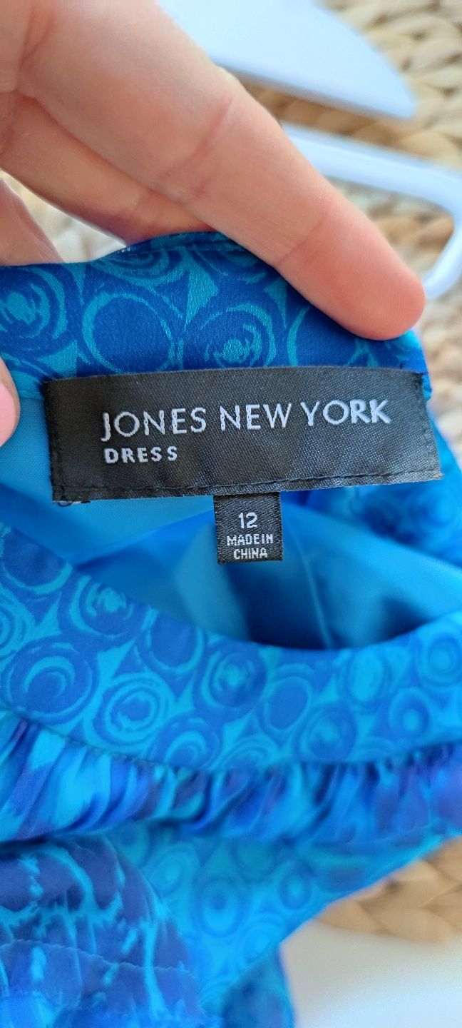 Jedwabna długa sukienka L/40/12 Jones New York silk dress