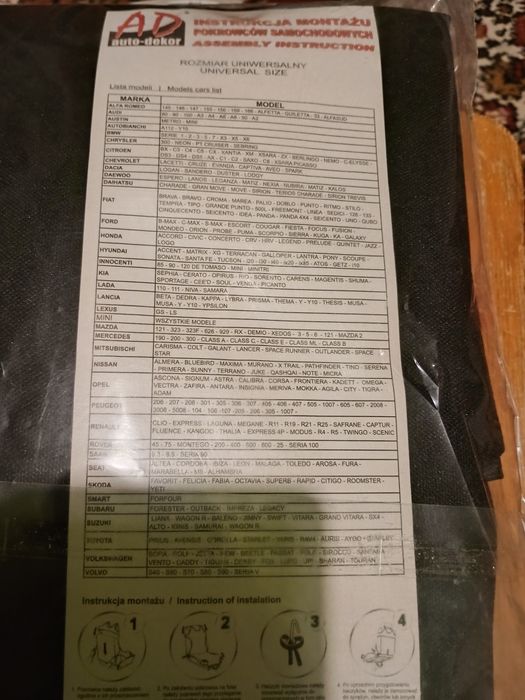 Pokrowce koszulki samochodowe