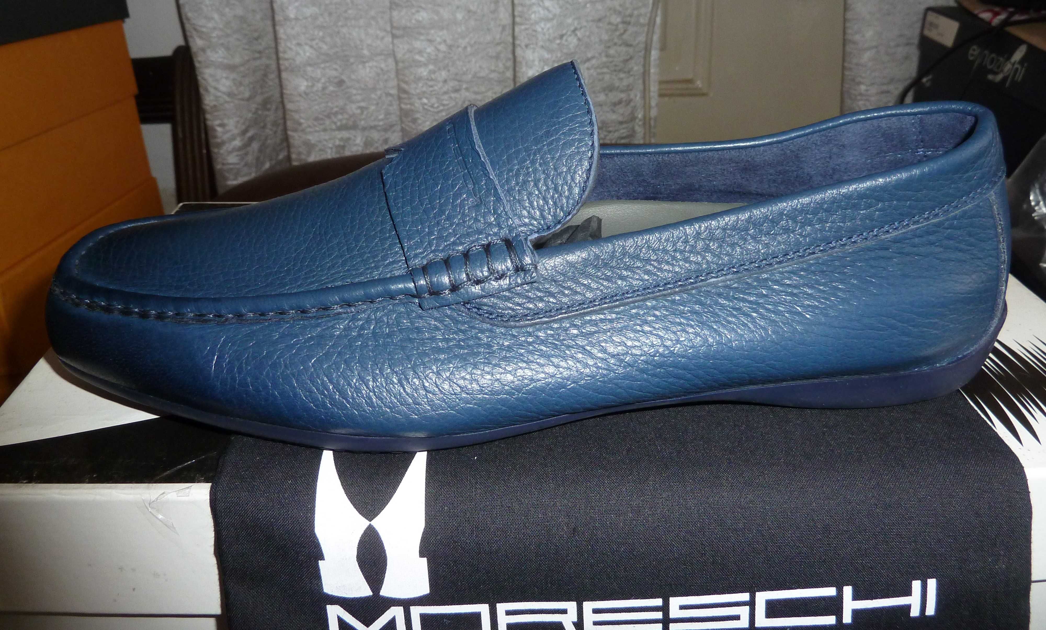 Sapatos italianos novos pele tipo luva Moreschi 40.5 - SALDO
