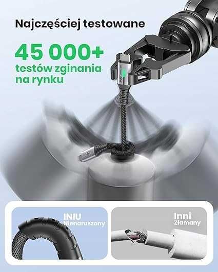 2- Pak kabli USB typ C - USB typ C INIU szybkie FAST CHARGE