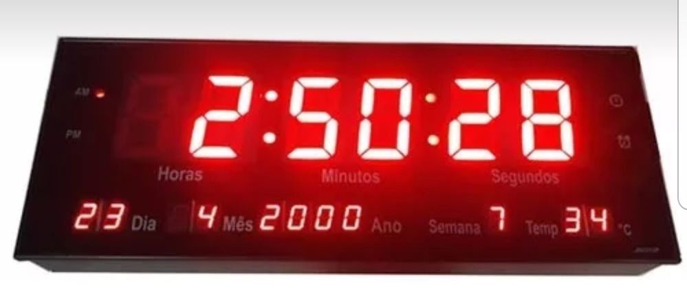 Relógio de parede digital led termômetro calendário