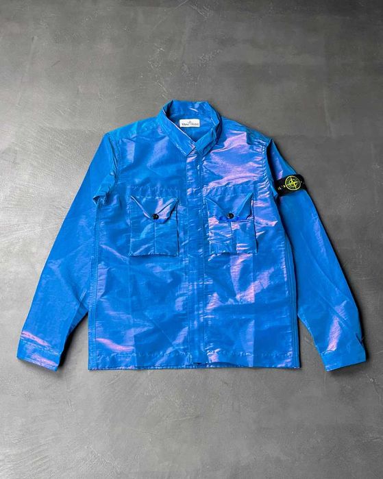 Сорочка STONE ISLAND Nylon Metal Colour Weft Shirt Blue SI0101-BL