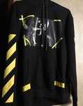 Off-White Худи Чёрная Кофта Oversize с Желтым Принтом