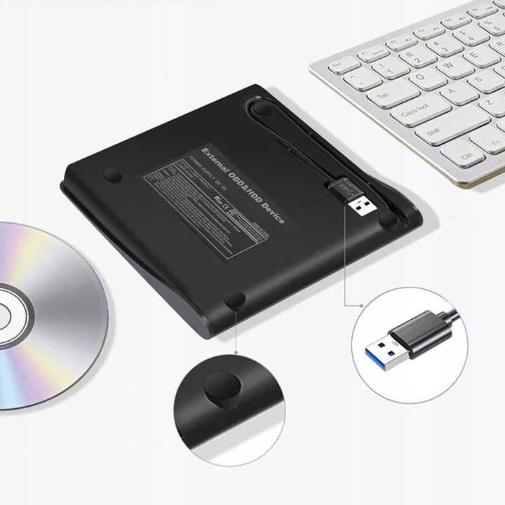 Napęd CD-R/DVD-ROM/RW Zewnętrzny USB 3.0 Nagrywarka PRZENOŚNY