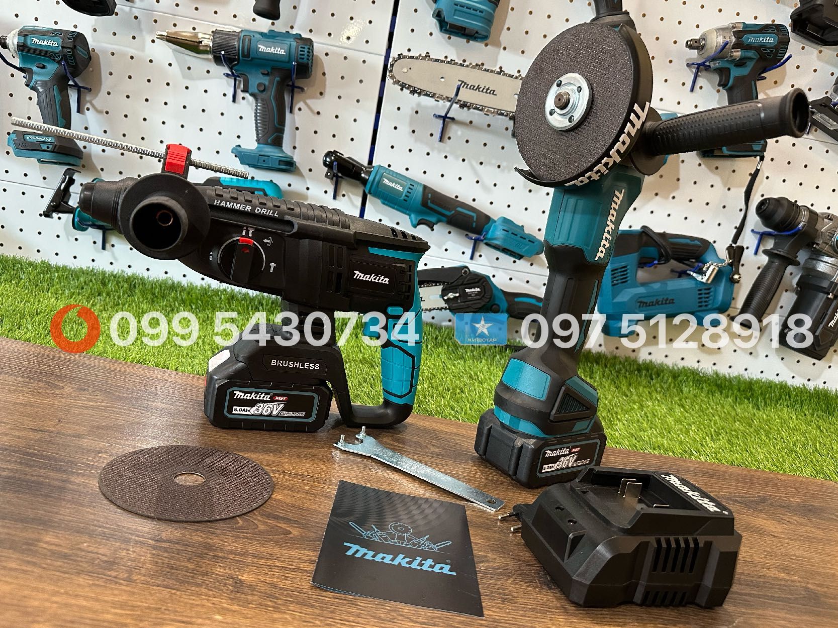 Набір 2в1 Makita Болгарка Makita DGA504 Перфератор DHR202BL 36V 8Ah