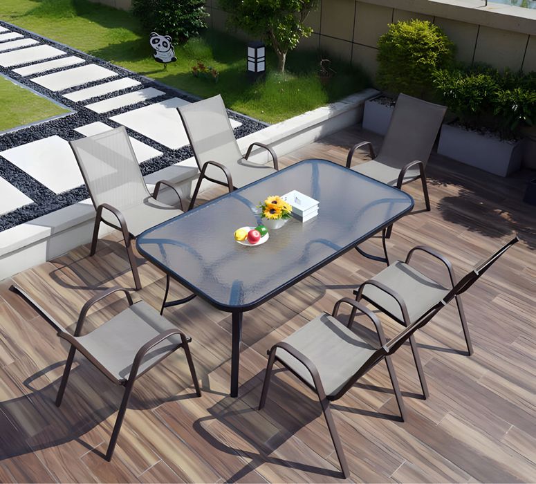 Stół Stolik Ogrodowy Szklany 140x80x72 cm Duży na Ogród Taras Balkon