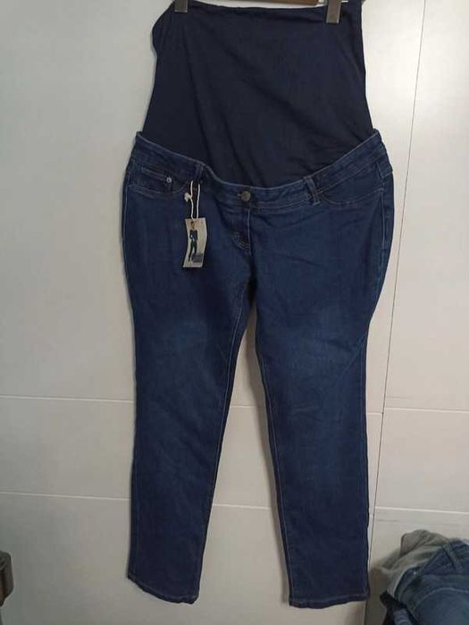 Up fashion spodnie jeansowe ciążowe z pasem l/xl