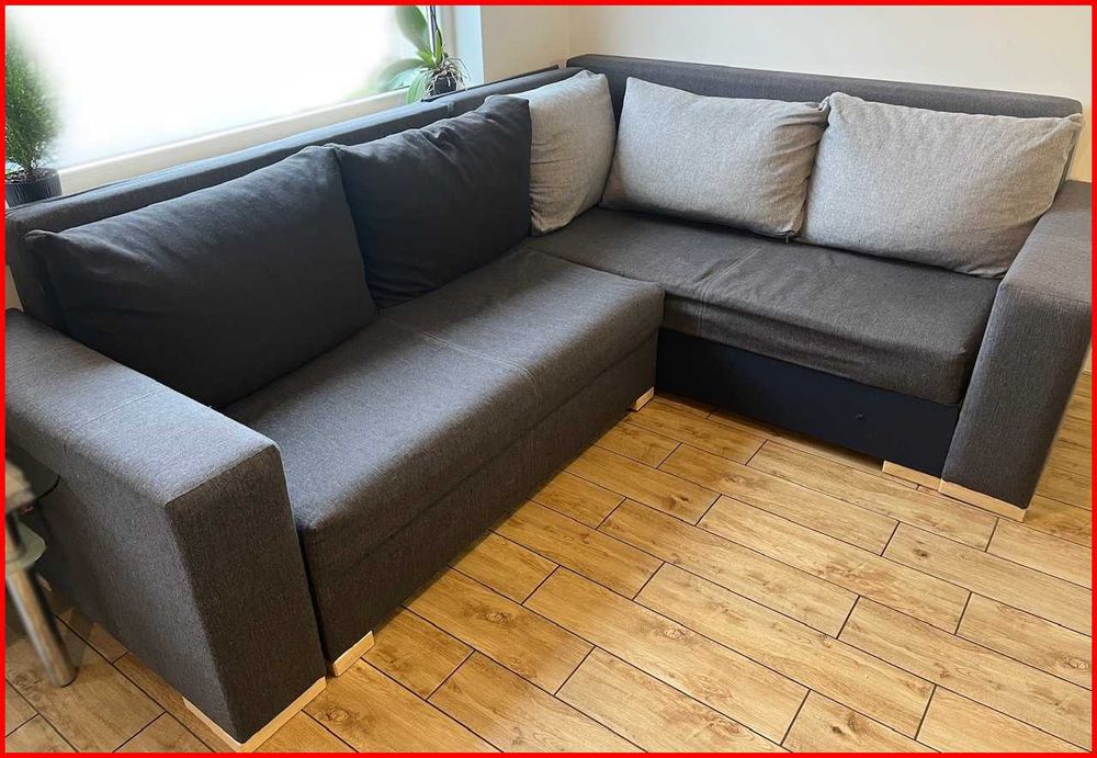 Zarezerwowany - Narożnik z funkcją spania - tkanina - oddam