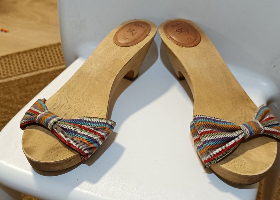 Drewniane klapki ZARA r. 41