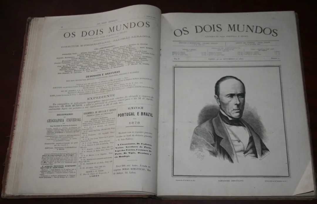 Os Dois Mundos - ilustração para Portugal e Brazil 1877 /1878
