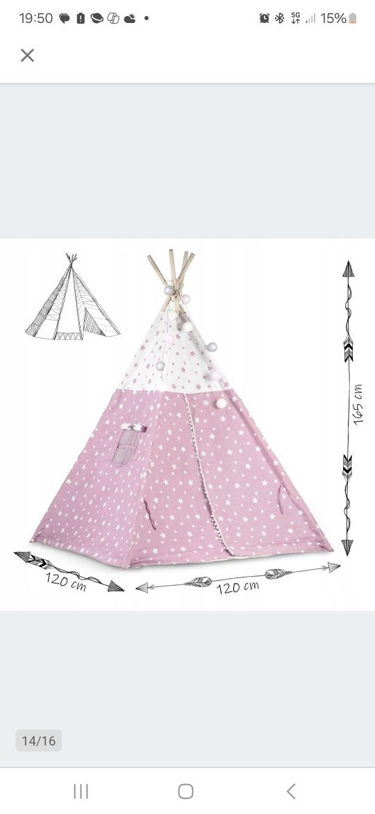 Namiot tipi różowy