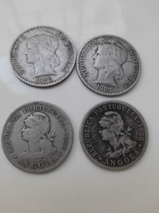 50 Centavos de Angola - Níquel- 1923  Alpaca- 1927/28