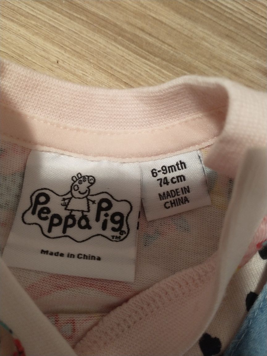 Zestaw t-shirt sukienka świnka Peppa pig nowy bez metki  74cm 6-9m