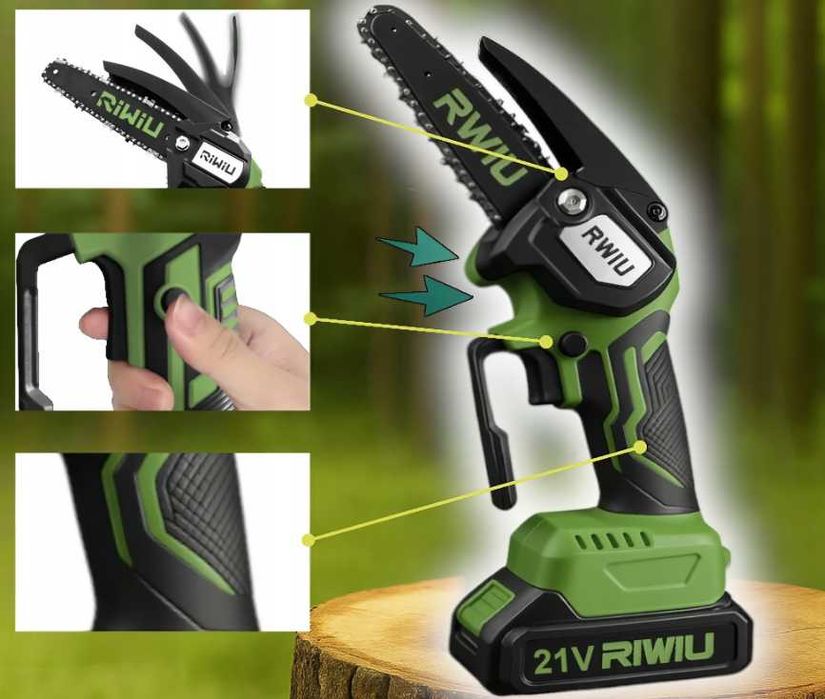 Piła łańcuchowa akumulatorowa gałęziówka Elektryczna pilarka + 2 aku