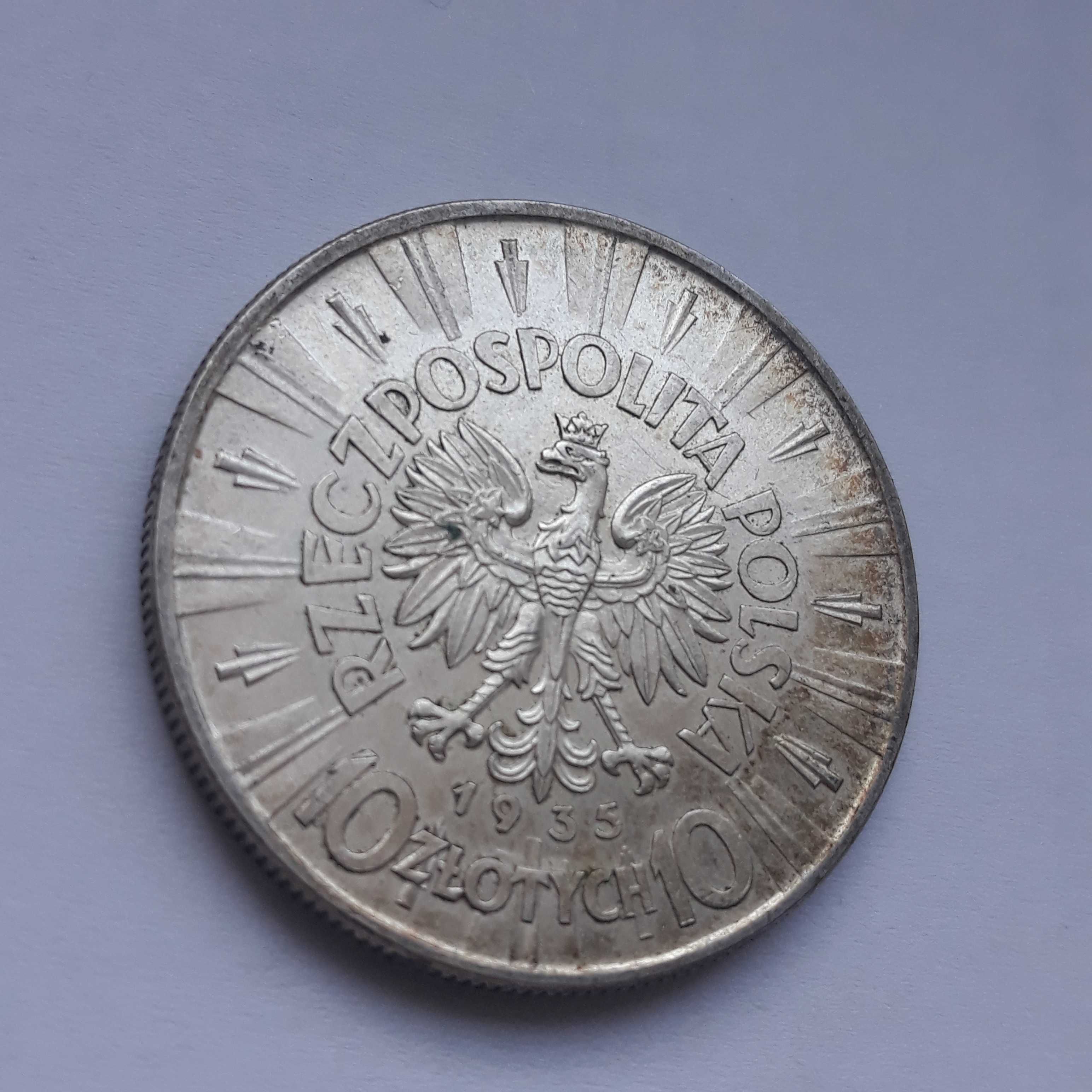 Moneta 10zł Piłsudski 1936 - srebro monety 2 RP ( II RP nr.45/2)