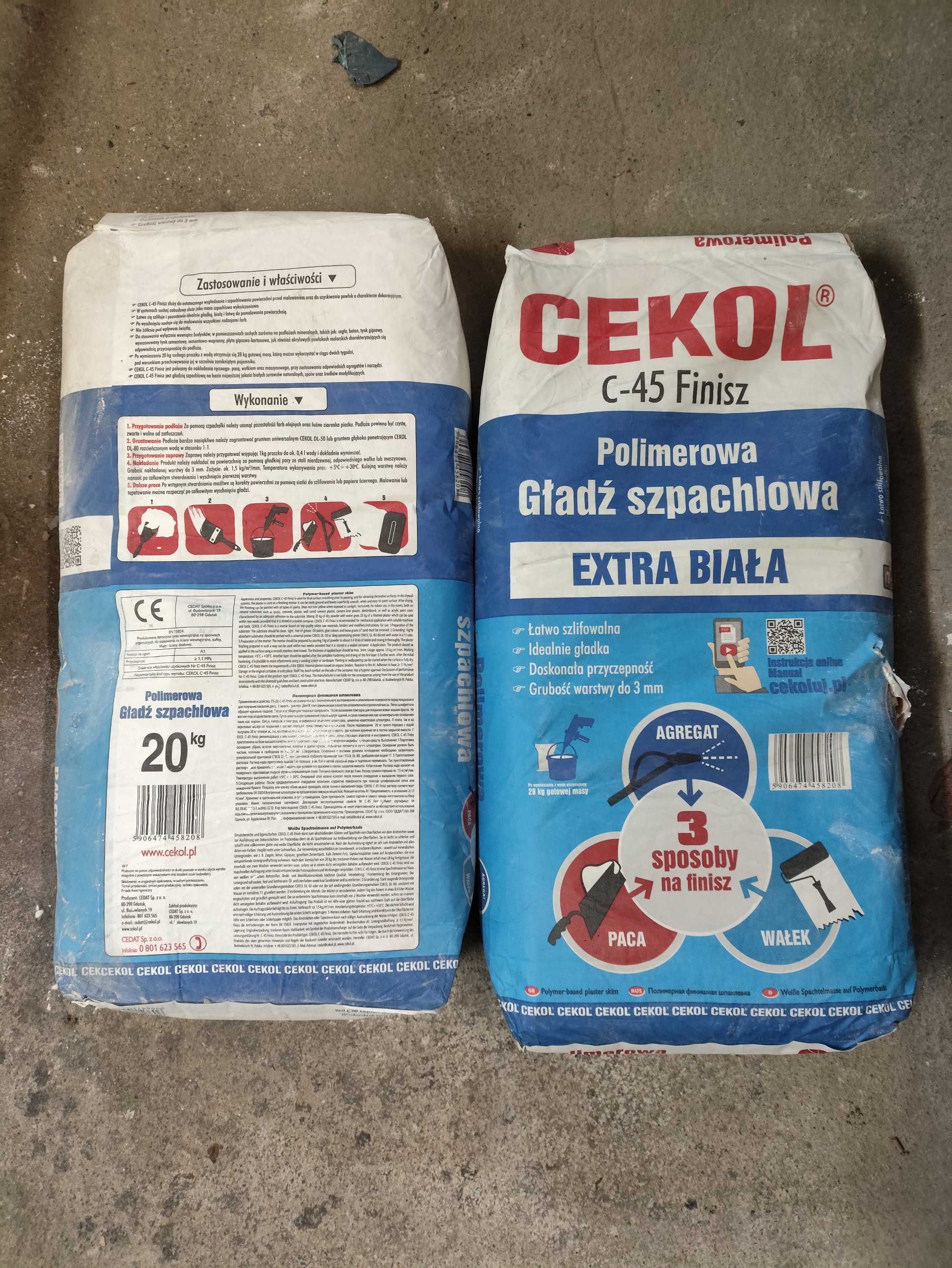 CEKOL gładź szpachlowa C-45 2x20kg