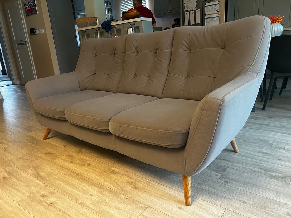 Zestaw sof SCANDI 3 osobowa i 2 osobowa szare eleganckie i wygodne