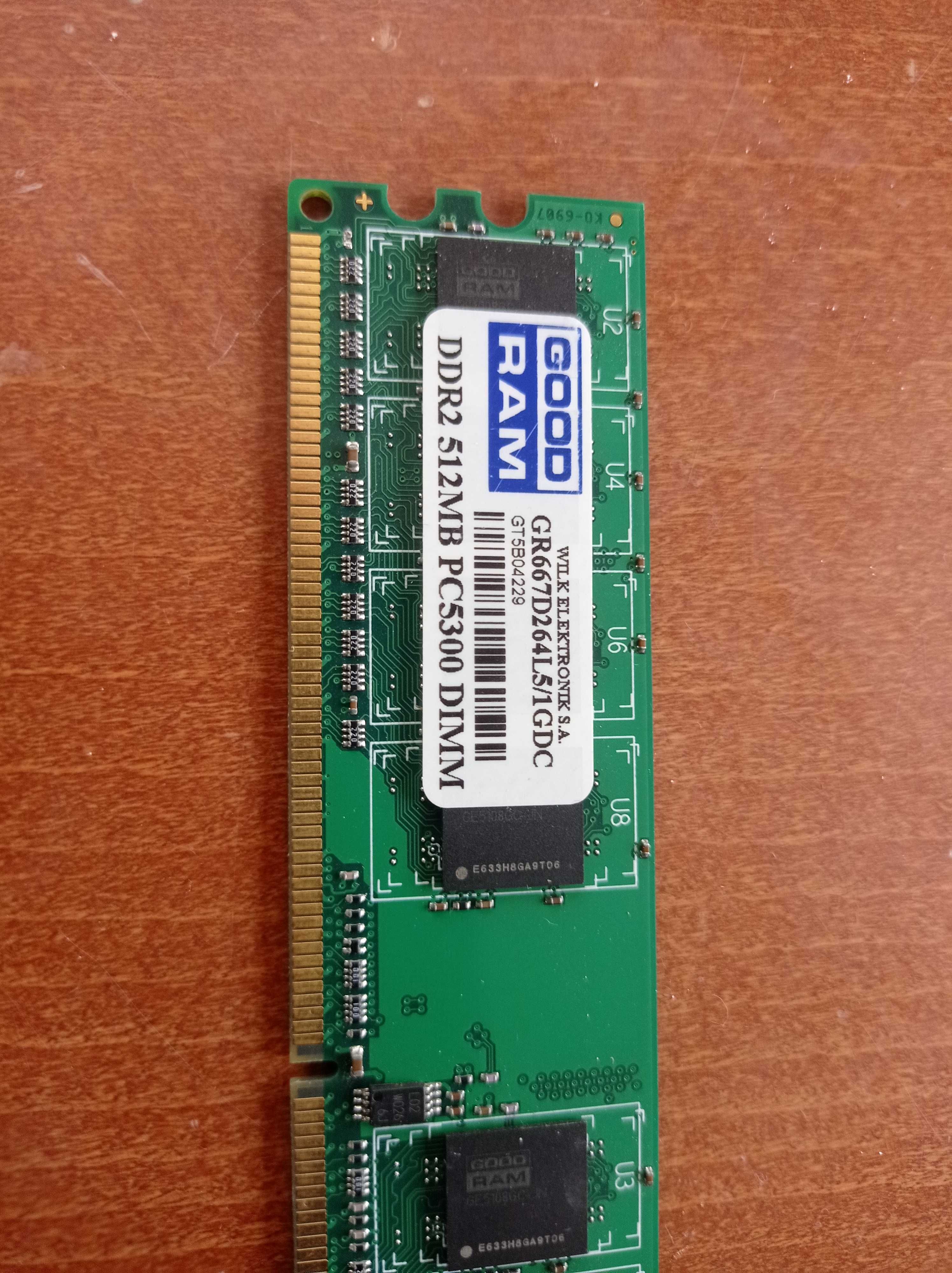 Pamięć RAM DDR2 512MB PC5300 DIMM Goodram