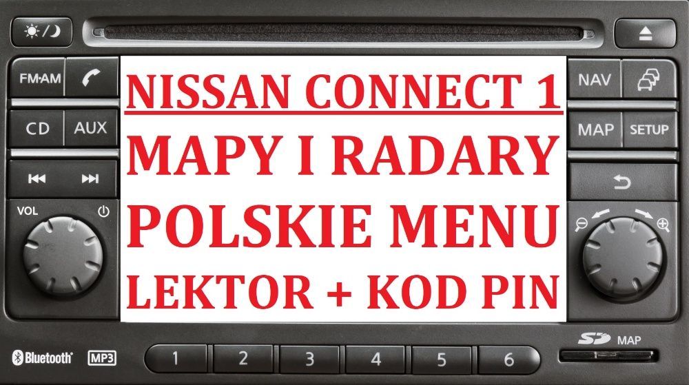 Nissan Connect Mapy 2022/2023 Radary Polskie menu