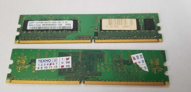 Оперативная память DDR2 512MB 667MHz Samsung M378T6553EZS-CE6 2шт
